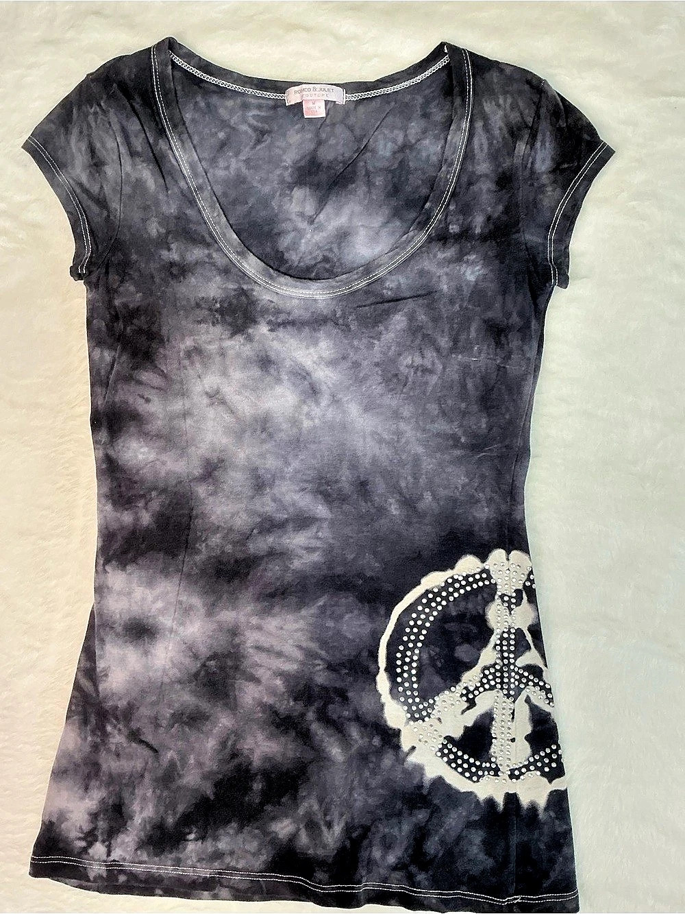 ROCK & REPUBLIC Tie-Dye Graphic Tee Size Small